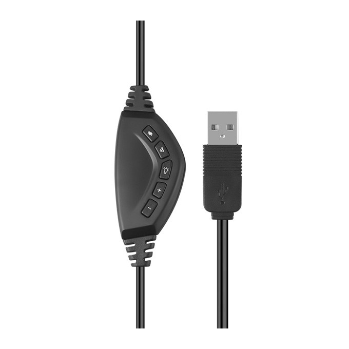 Marvo HG9022, słuchawki z mikrofonem, przewodowaczarno-czerwona, 7.1 (wirtualne), podświetlenie LED typ USB