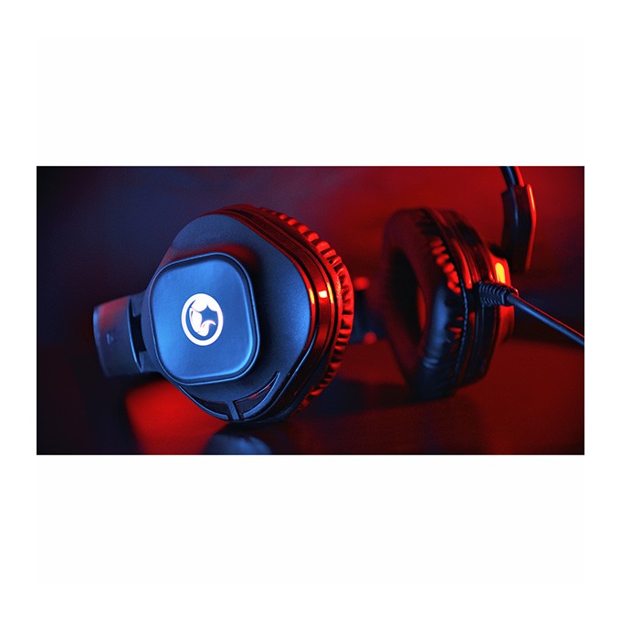 Marvo HG8929, słuchawki z mikrofonem, przewodowaczarna, podświetlona, 3.5 mm jack + rozdvojka + USB