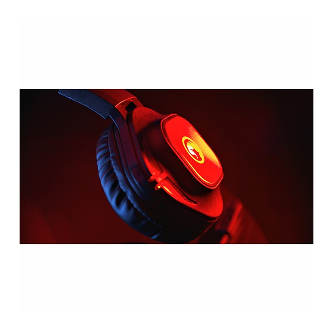 Marvo HG8929, słuchawki z mikrofonem, przewodowaczarna, podświetlona, 3.5 mm jack + rozdvojka + USB