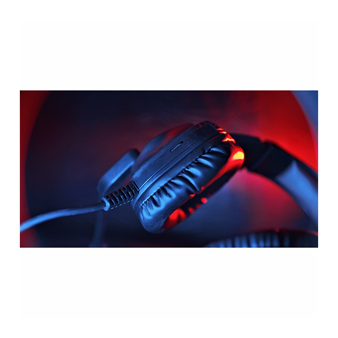 Marvo HG8929, słuchawki z mikrofonem, przewodowaczarna, podświetlona, 3.5 mm jack + rozdvojka + USB