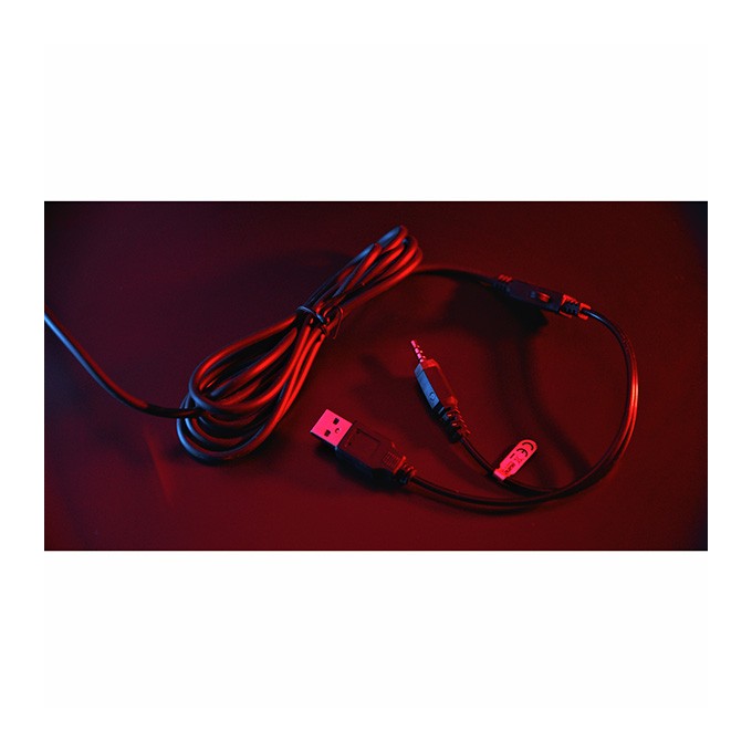 Marvo HG8929, słuchawki z mikrofonem, przewodowaczarna, podświetlona, 3.5 mm jack + rozdvojka + USB