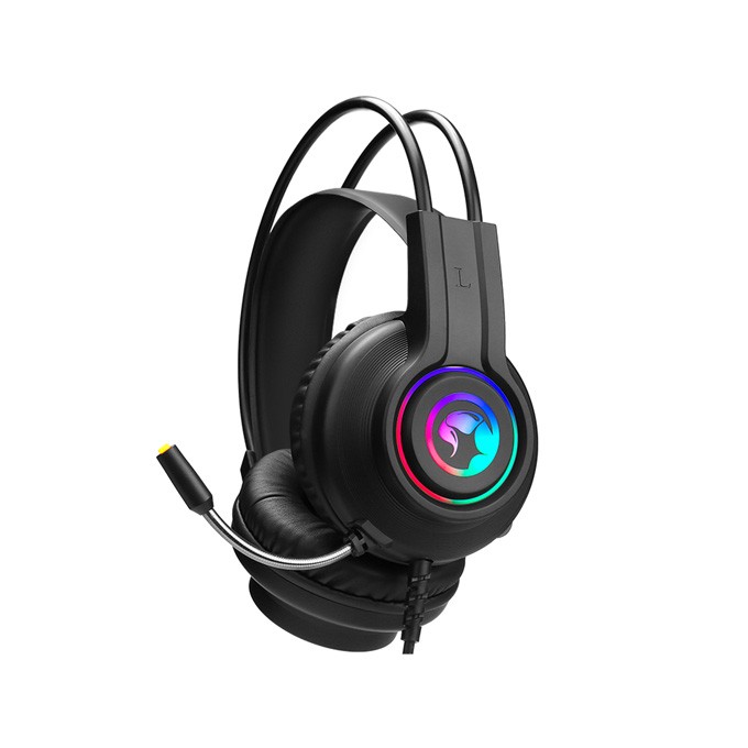 Marvo HG8935, słuchawki z mikrofonem, przewodowaczarna, podświetlona, USB