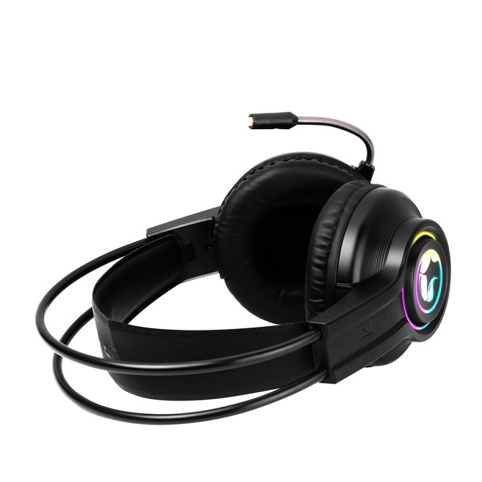Marvo HG8935, słuchawki z mikrofonem, przewodowaczarna, podświetlona, USB