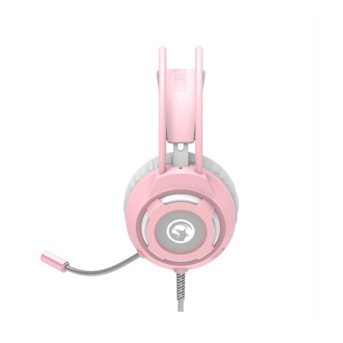 Marvo HG8936, słuchawki z mikrofonem, przewodowaróżowa, podświetlona, 3.5 mm jack + USB