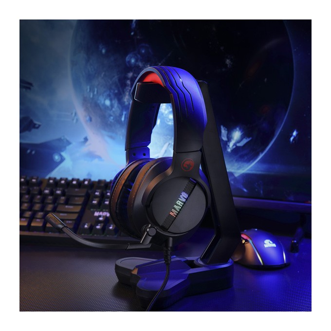 Marvo HG9065, słuchawki z mikrofonem, przewodowaczarna, 7.1 (virtual), do gry