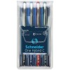 Pióro kulkowe Schneider ONE Hybrid C 0,3 mm, 4 szt., pudełko z zawieszką, mix kolorów