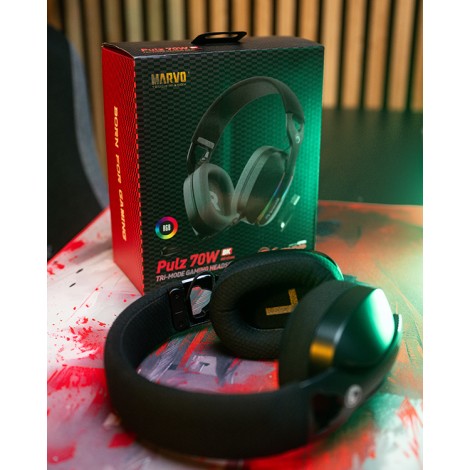 Marvo Pulz 70W, słuchawki, czarna, Tri-mode