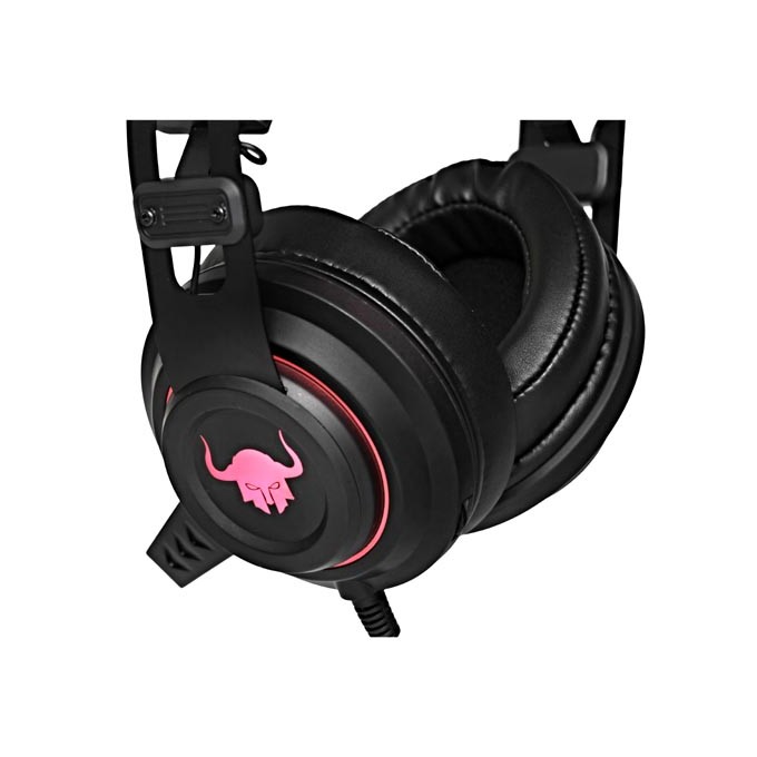 Red Fighter H3, słuchawki z mikrofonem, przewodowaczarno-czerwona, dla graczy, podświetlenie, 2x 3.5 mm jack + USB