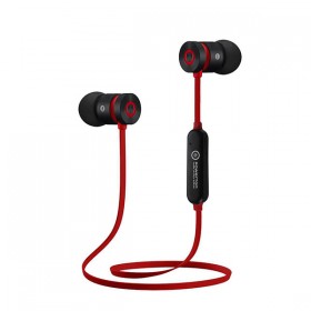 Powerton W2, słuchawki bluetooth, bezprzewodowaczarno-czerwona, sportowe, z magnetycznym uchwytem typ bluetooth