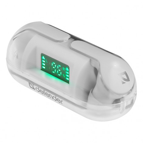 Defender Twins 916, słuchawki z mikrofonem, bezprzewodowabiała, douszne, BT 5.0, TWS, etui z ładowarką typ bluetooth