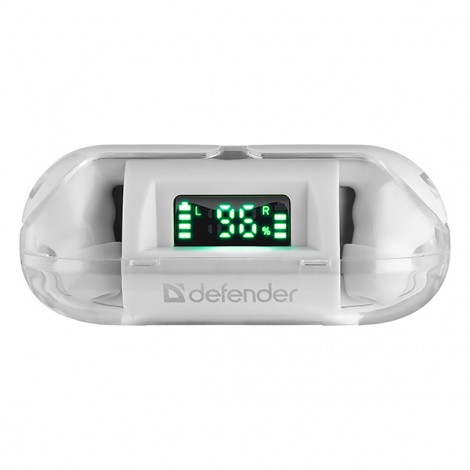 Defender Twins 916, słuchawki z mikrofonem, bezprzewodowabiała, douszne, BT 5.0, TWS, etui z ładowarką typ bluetooth