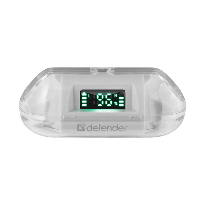 Defender Twins 916, słuchawki z mikrofonem, bezprzewodowabiała, douszne, BT 5.0, TWS, etui z ładowarką typ bluetooth