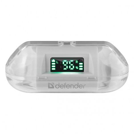 Defender Twins 916, słuchawki z mikrofonem, bezprzewodowabiała, douszne, BT 5.0, TWS, etui z ładowarką typ bluetooth