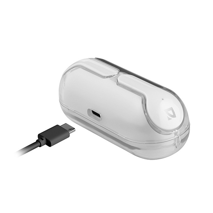 Defender Twins 916, słuchawki z mikrofonem, bezprzewodowabiała, douszne, BT 5.0, TWS, etui z ładowarką typ bluetooth