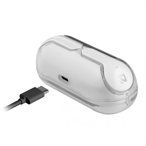 Defender Twins 916, słuchawki z mikrofonem, bezprzewodowabiała, douszne, BT 5.0, TWS, etui z ładowarką typ bluetooth