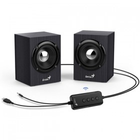 Genius głośniki SP-HF385BT, 2.0, 4W, czarne, regulacja głośności, BT, drewniane, 3,5 mm jack/ bluetooth, 
