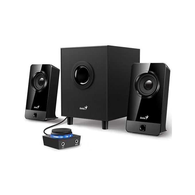 Genius głośniki SW-2.1 300X, 2.1, 10W, czarne, kontroler, gniazdo mirofonu, 3,5 mm jack, 25Hz~18kHz