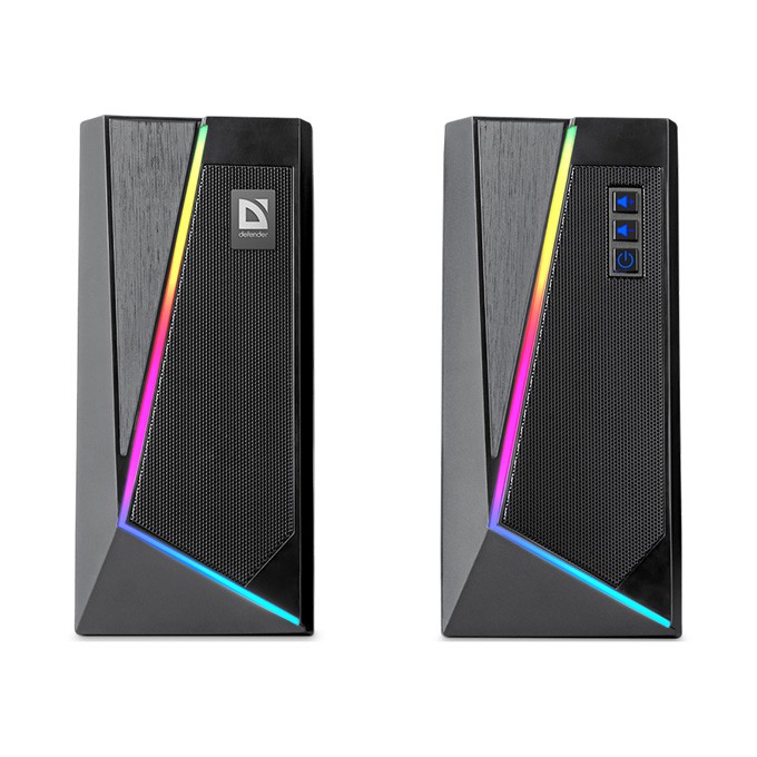 Defender głośniki Solar 3, 2.0, 10W, czarne, regulacja głośności, Bluetooth, podświetlenie, 160Hz~20kHz