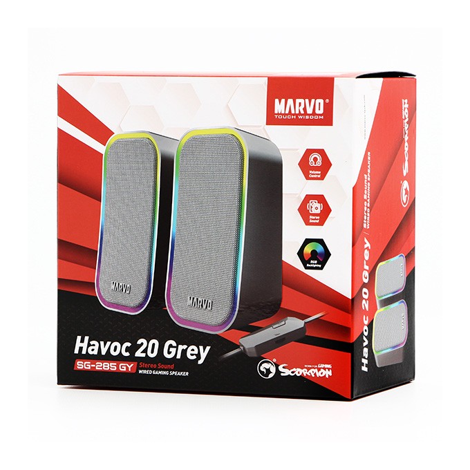 Marvo głośniki HAVOC 20GY, 6W, szary, podświetlane