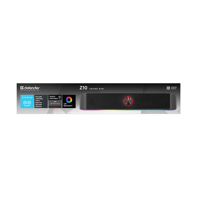 Defender Soundbar Z10, 2.0, 6W, czarny, Podświetlenie LED