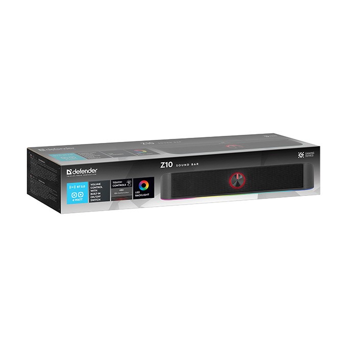 Defender Soundbar Z10, 2.0, 6W, czarny, Podświetlenie LED