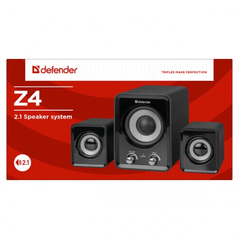 Defender głośniki Z4, 2.1, 11W, czarne, regulacja głośności, regulacja basu, 50Hz~20kHz Defender głośniki Z4, 2.1, 11W, czarne, regulacja głośności, regulacja basu, 50Hz~20kHz