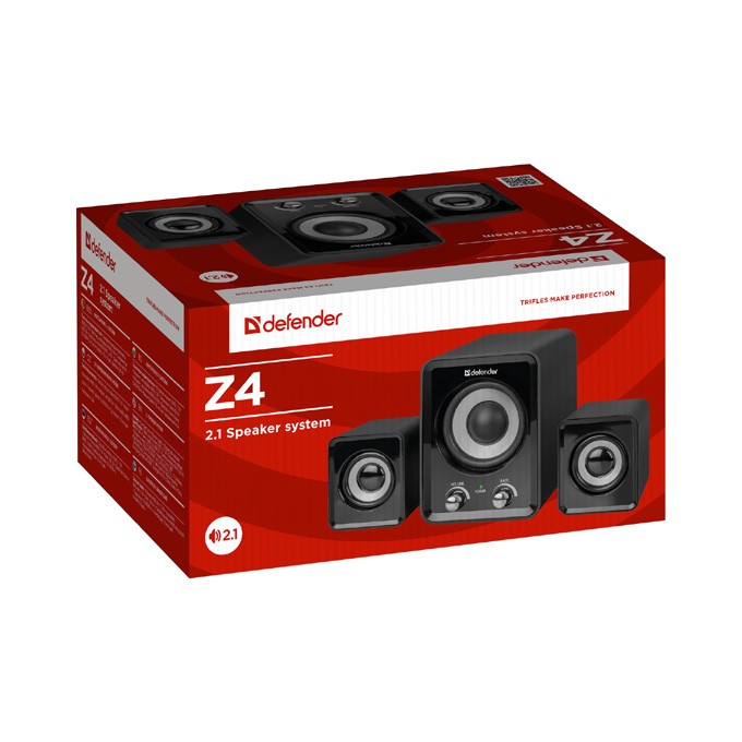 Defender głośniki Z4, 2.1, 11W, czarne, regulacja głośności, regulacja basu, 50Hz~20kHz