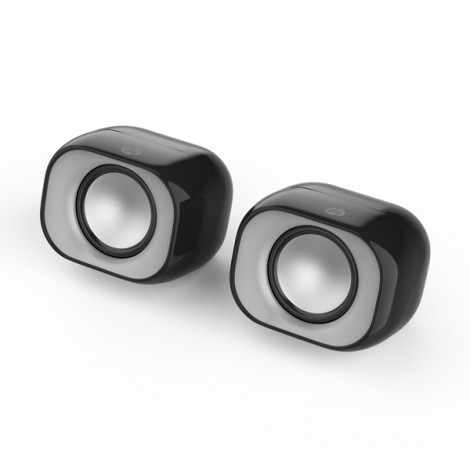 HP głośniki DHS-2111, 2.0, 6W, czarne, regulacja głośności, plastikowe