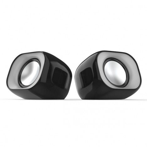 HP głośniki DHS-2111, 2.0, 6W, czarne, regulacja głośności, plastikowe