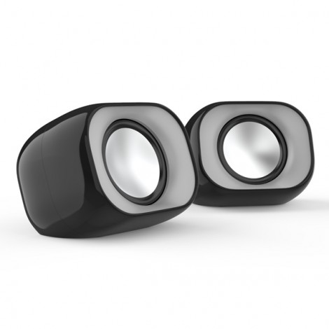 HP głośniki DHS-2111, 2.0, 6W, czarne, regulacja głośności, plastikowe