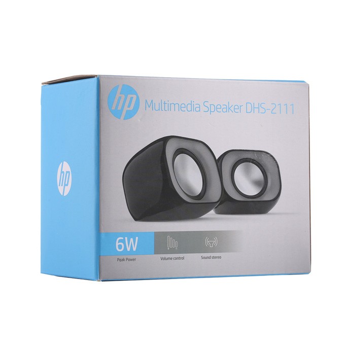 HP głośniki DHS-2111, 2.0, 6W, czarne, regulacja głośności, plastikowe