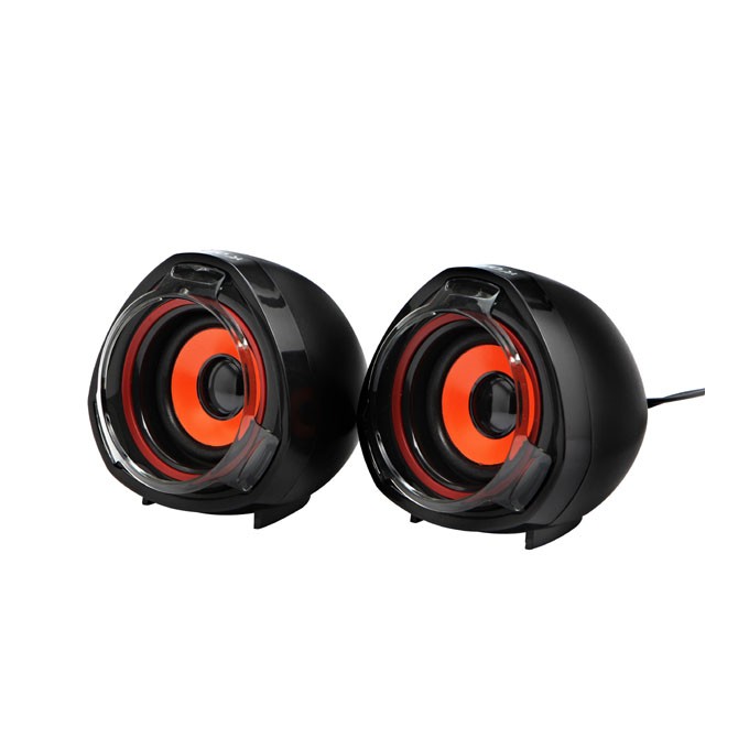 Logo głośniki SPZ2, 2.0, 5W, czarne, regulacja głośności