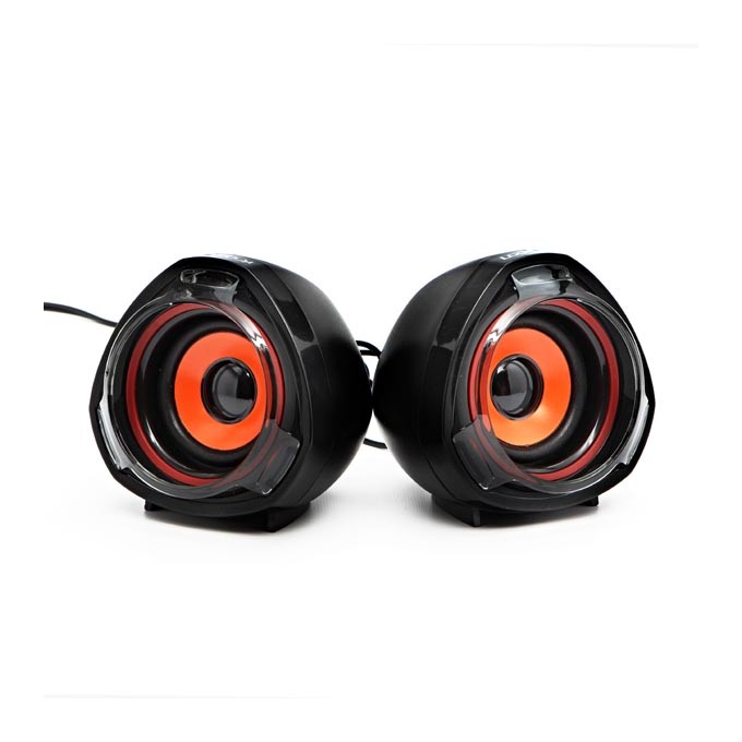 Logo głośniki SPZ2, 2.0, 5W, czarne, regulacja głośności