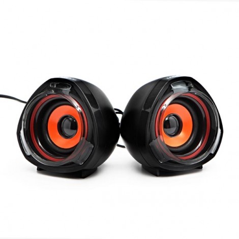 Logo głośniki SPZ2, 2.0, 5W, czarne, regulacja głośności