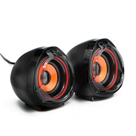 Logo głośniki SPZ2, 2.0, 5W, czarne, regulacja głośności