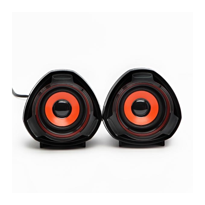 Logo głośniki SPZ2, 2.0, 5W, czarne, regulacja głośności