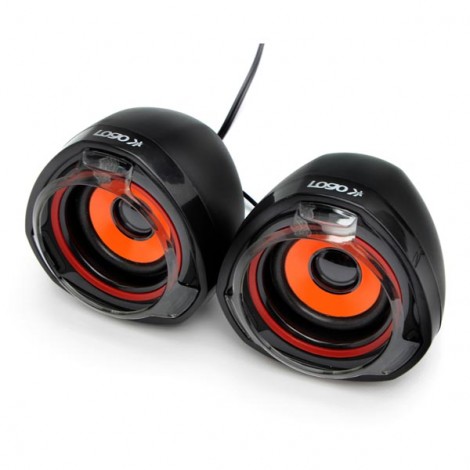 Logo głośniki SPZ2, 2.0, 5W, czarne, regulacja głośności