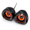 Logo głośniki SPZ2, 2.0, 5W, czarne, regulacja głośności