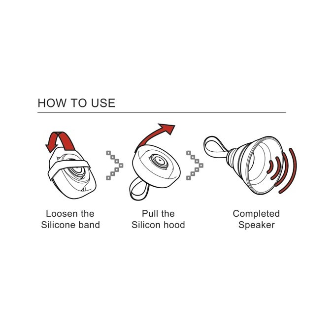 YZSY Głośnik bluetooth SALI, 1.0, 3W, czarny, regulacja głośności, składany, wodoodporny