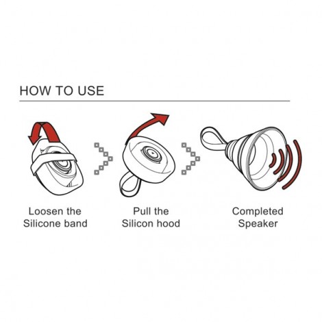 YZSY Głośnik bluetooth SALI, 1.0, 3W, czarny, regulacja głośności, składany, wodoodporny