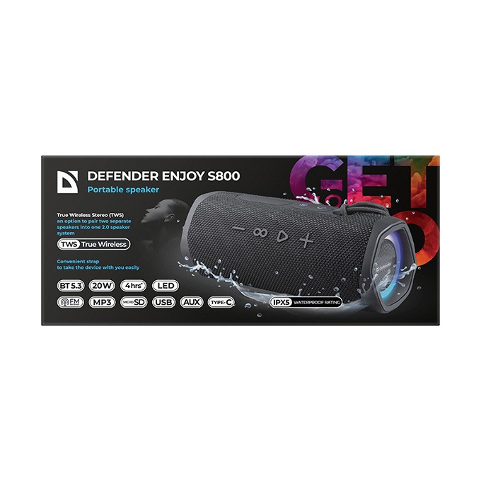 Defender głośnik ENJOY S800, 20W, czarny, Podświetlenie LED