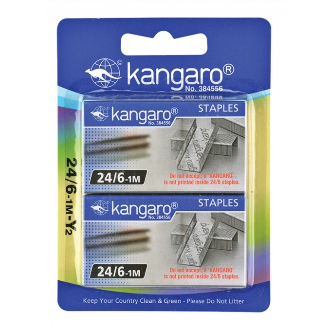 Zszywki KANGARO, No. 24/6,2x1000 szt., blister