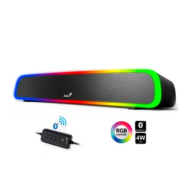 Genius Soundbar 200BT, 2.0, 4W, czarny, podświetlane