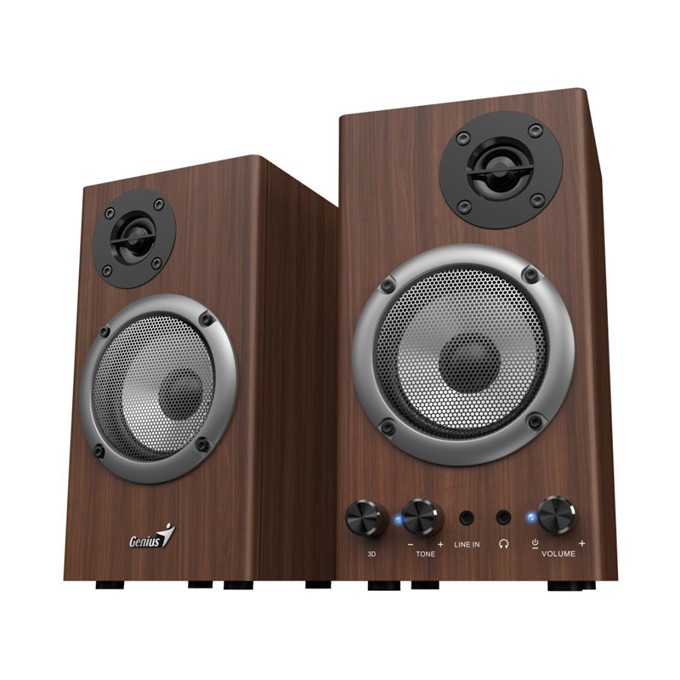 Genius głośniki SP-HF 500B, 2.0, 16W, brązowy, regulacja głośności, drewniane, 40Hz-20kHz