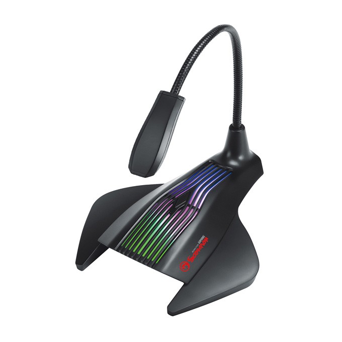 Marvo, do gry mikrofon, MIC-01, bez regulacji głośności, czarny, Podświetlany RGB