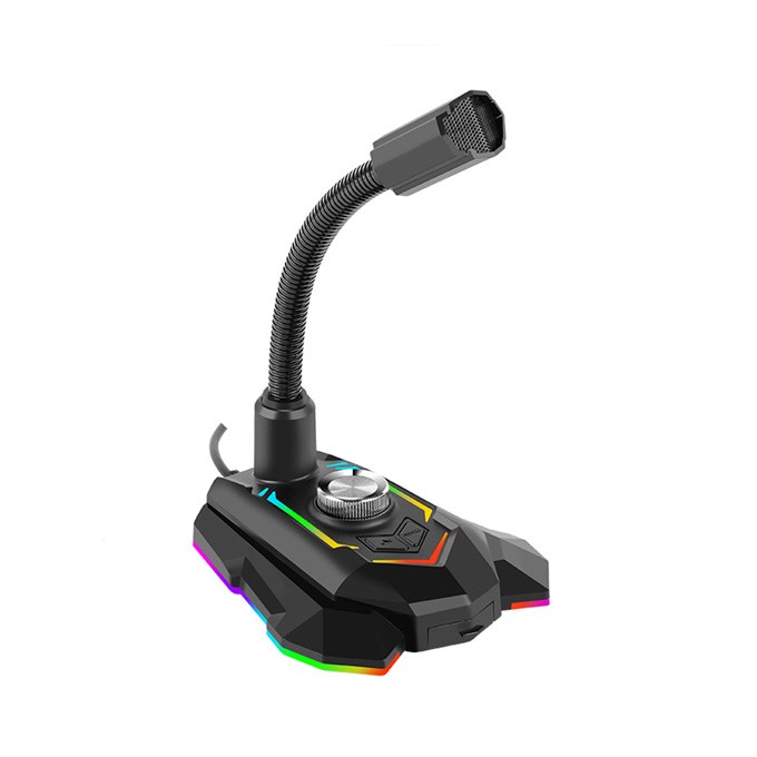 Marvo, do gry mikrofon, MIC-05, regulacja głosności, czarny, Rainbow LED, uchwyt na telefon
