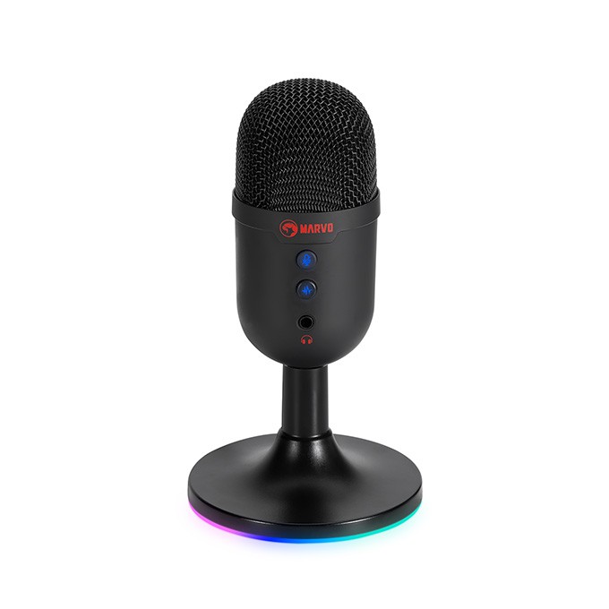 Marvo, gamingowy mikrofon, MIC-06, czarny, Podświetlenie RGB, wejście słuchawkowe