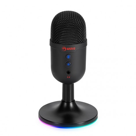 Marvo, gamingowy mikrofon, MIC-06, czarny, Podświetlenie RGB, wejście słuchawkowe