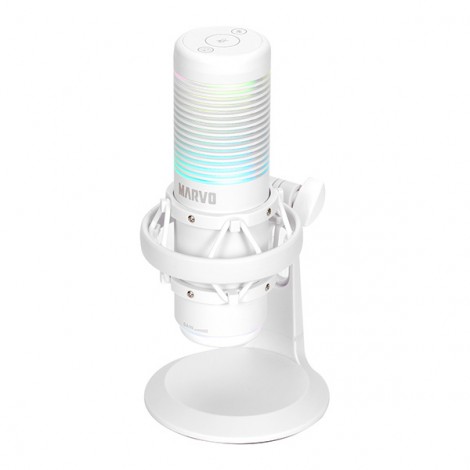Marvo, gamingowy mikrofon, BLAST 60 White, biały, Podświetlenie RGB, wejście słuchawkowe
