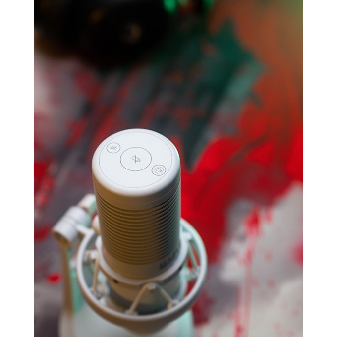 Marvo, gamingowy mikrofon, BLAST 60 White, biały, Podświetlenie RGB, wejście słuchawkowe